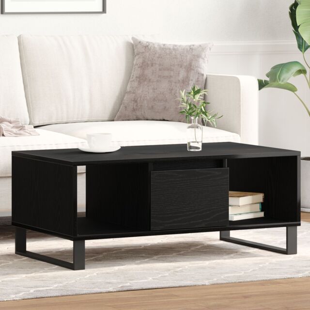 Berkfield Home Coffee Table Black Oak 90x50x36, 5 cm Engineered Wood - image 1