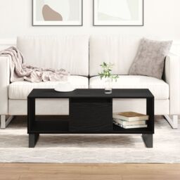 Berkfield Home Coffee Table Black Oak 90x50x36, 5 cm Engineered Wood - thumbnail 4