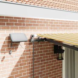 Berkfield Home Manual Retractable Awning with LED Multicolour Stripe 450x300 cm in Yellow - thumbnail 4