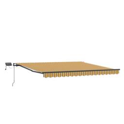 Berkfield Home Manual Retractable Awning with LED Multicolour Stripe 450x300 cm in Yellow - thumbnail 6