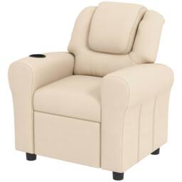 STILVORA Children's Recliner Chair with Footrest in Beige - thumbnail 5