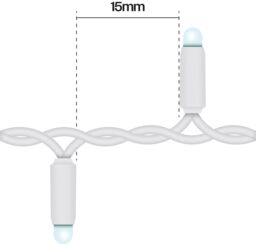 Xmas Haus Cluster Lights White Rubber IP65 Copper Gold 10M - thumbnail 3