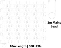 Xmas Haus Cluster Lights White Rubber IP65 Copper Gold 10M - thumbnail 2