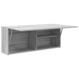 Berkfield Home Decorative Bathroom Wall Cabinet Grey Sonoma 100x25x40 cm Enginee - Size: 100 x 25 x 40 cm - thumbnail 4