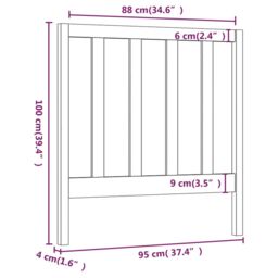 Berkfield Home Bed Headboard 95x4x100 cm Solid Wood Pine in Brown - Size: 95 x 4 x 100 cm - thumbnail 6