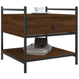 Berkfield Home Coffee Table Brown Oak 50x50x50 cm Engineered Wood - Size: 50 x 50 x 50 cm - thumbnail 3