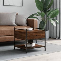 Berkfield Home Coffee Table Brown Oak 50x50x50 cm Engineered Wood - Size: 50 x 50 x 50 cm - thumbnail 1