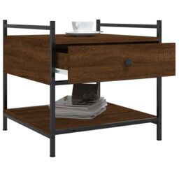 Berkfield Home Coffee Table Brown Oak 50x50x50 cm Engineered Wood - Size: 50 x 50 x 50 cm - thumbnail 4