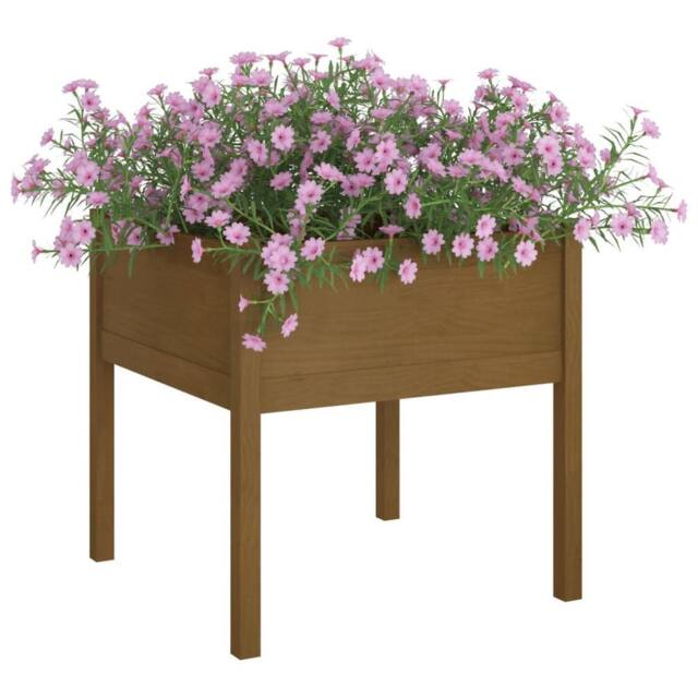 Berkfield Home Garden Planters 2 pcs Honey Brown 70x70x70 cm Solid Pinewood - Size: 70 x 70 x 70 cm - image 1
