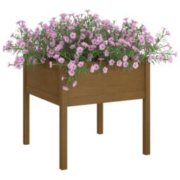 Berkfield Home Garden Planters 2 pcs Honey Brown 70x70x70 cm Solid Pinewood - Size: 70 x 70 x 70 cm - thumbnail 1