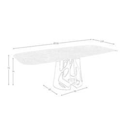Angel Cerda Oval Blue Porcelain Marble Dining Table with Black - thumbnail 8