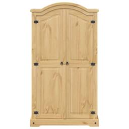 Berkfield Home Wardrobe Corona 102x52x186 cm Solid Wood Pine in Light Tan - Size: 102 x 52 x 186 cm - thumbnail 4