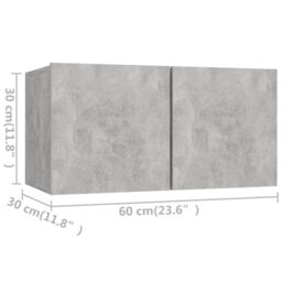 Berkfield Home 5 Piece TV Cabinet Set Concrete Grey Engineered Wood - thumbnail 6