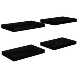 Berkfield Home Floating Wall Shelves 4 pcs High Gloss Black 40x23x3.8 cm MDF