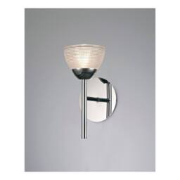 Netlighting Avalon 1 Light G9 Wall Lamp Polished Chrome with Clear Prismatic Glass in Grey - thumbnail 2