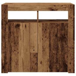 Berkfield Home Sideboard with LED Lights Old Wood 80x35x75 cm Engineered Wood in Brown - Size: 80 x 35 x 75 cm - thumbnail 6