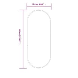 Berkfield Home Wall Mirror Silver 60x25 cm Oval - thumbnail 6