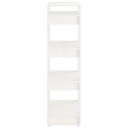 Berkfield Home Book Cabinet/Room Divider White 60x35x125 cm Solid Wood - Size: 60 x 35 x 125 cm - thumbnail 4