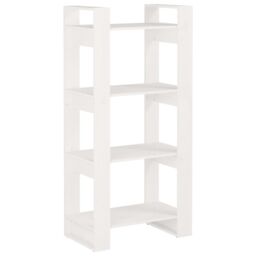 Berkfield Home Book Cabinet/Room Divider White 60x35x125 cm Solid Wood - Size: 60 x 35 x 125 cm - thumbnail 2