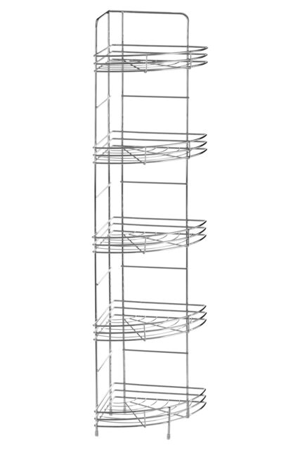 Orsina Shower Caddy 5 Tier Chrome Corner Storage Rack in Silver - image 1