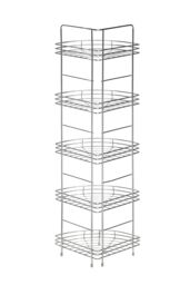 Orsina Shower Caddy 5 Tier Chrome Corner Storage Rack in Silver - thumbnail 3