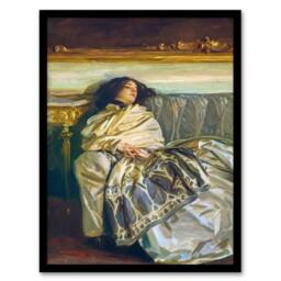 Artery8 John Singer Sargent Framed Wall Art Nonchaloir Reclined Portrait - Size: A4 - thumbnail 1