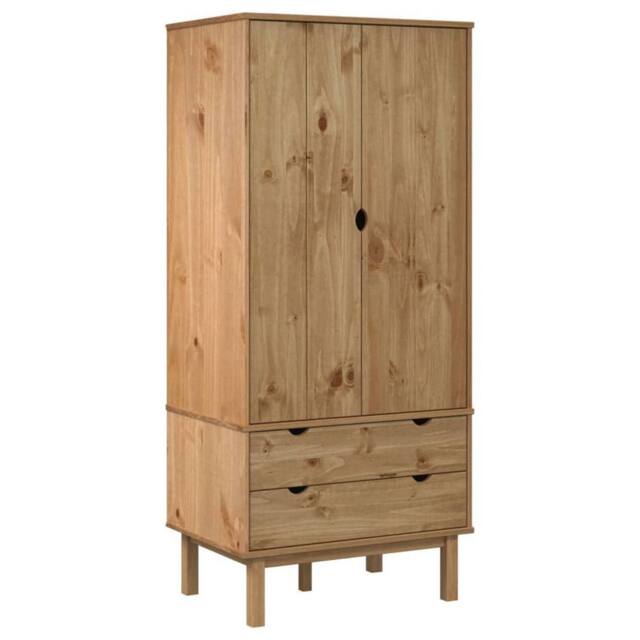 Berkfield Home Wardrobe OTTA 76.5x53x172 cm Solid Wood Pine in Brown - image 1