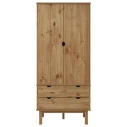 Berkfield Home Wardrobe OTTA 76.5x53x172 cm Solid Wood Pine in Brown - thumbnail 3