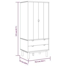 Berkfield Home Wardrobe OTTA 76.5x53x172 cm Solid Wood Pine in Brown - thumbnail 6