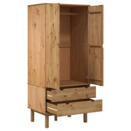 Berkfield Home Wardrobe OTTA 76.5x53x172 cm Solid Wood Pine in Brown - thumbnail 4