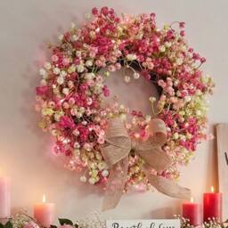 SPETLEK Colorful Eucalyptus Wreath Round Artificial Flower in Red - Size: 100 cm - thumbnail 5