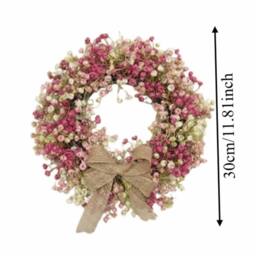 SPETLEK Colorful Eucalyptus Wreath Round Artificial Flower in Red - Size: 100 cm - thumbnail 2