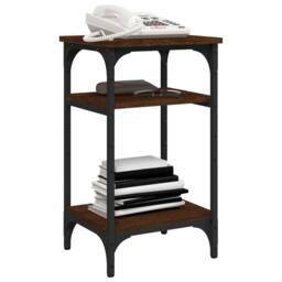 Berkfield Home Side Table Brown Oak 35x30x60 cm Engineered Wood - Size: 35 x 30 x 60 cm - thumbnail 4