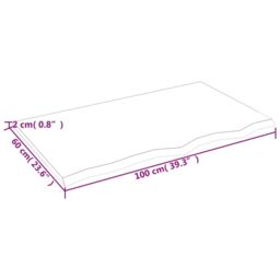 Berkfield Home Table Top Dark Grey 100x60x2 cm Treated Solid Wood Oak - Size: 100 x 60 x 2 cm - thumbnail 6