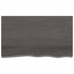Berkfield Home Table Top Dark Grey 100x60x2 cm Treated Solid Wood Oak - Size: 100 x 60 x 2 cm - thumbnail 3