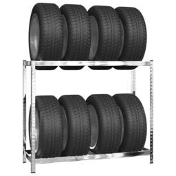 Berkfield Home 2-Layer Tire Rack Silver 110x40x110 cm Steel - Size: 110 x 40 x 110 cm - thumbnail 3