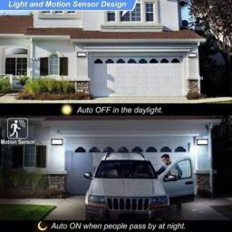 EONLION White Light LED PIR Motion Sensor Wall Light in Black - thumbnail 3