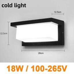 EONLION White Light LED PIR Motion Sensor Wall Light in Black - thumbnail 2
