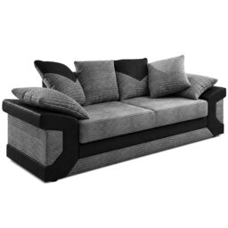 Furnishings For Less UK Dino Large Fabric 3 Seater Sofa - Scatter Back Cushions in Grey - thumbnail 5