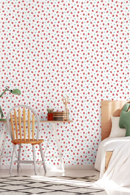 Hoopla Walls Strawberry Sprinkles 10m Matt Wallpaper in Red - image 1