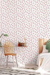 Hoopla Walls Strawberry Sprinkles 10m Matt Wallpaper in Red - thumbnail 1