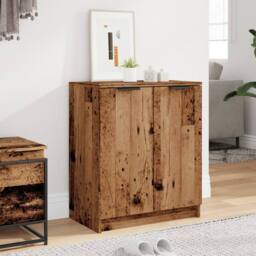 Berkfield Home Shoe Cabinet Old Wood 59x35x70 cm Engineered Wood in Brown - Size: 59 x 35 x 70 cm - thumbnail 1