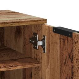 Berkfield Home Shoe Cabinet Old Wood 59x35x70 cm Engineered Wood in Brown - Size: 59 x 35 x 70 cm - thumbnail 8