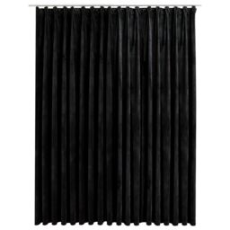 Berkfield Home Blackout Curtain with Hooks Velvet Black 290x245 cm - thumbnail 2