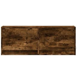 Berkfield Home TV Wall Cabinet with LED Lights Smoked Oak 100x31x35 cm in Brown - Size: 100 x 31 x 35 cm - thumbnail 6