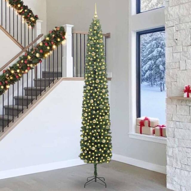 Berkfield Home Artificial Christmas Tree with 300 LEDs with Stand Green 270 cm - image 1