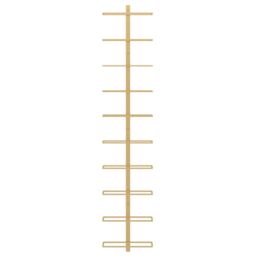 Berkfield Home Wall-mounted Wine Rack for 10 Bottles Gold Metal - thumbnail 4