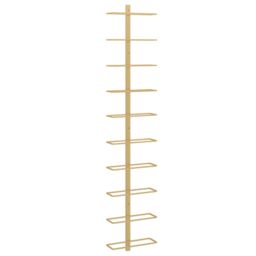 Berkfield Home Wall-mounted Wine Rack for 10 Bottles Gold Metal - thumbnail 2