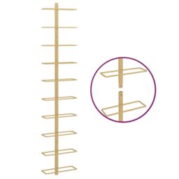 Berkfield Home Wall-mounted Wine Rack for 10 Bottles Gold Metal - thumbnail 5