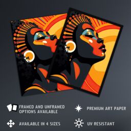 "Artery8 Strong Artwork Of Black Woman Sun Worship Extra Large XL Unframed Wall Art Poster Print - Size: W24"" x H32""" - thumbnail 2